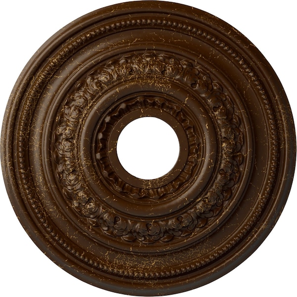 Ekena Millwork Orleans Ceiling Medallion (Canopies up to 4 5/8"), 17 5/8"OD X 3 5/8"ID X 1 7/8"P, Root Beer Crackle CM17OLRBC - main